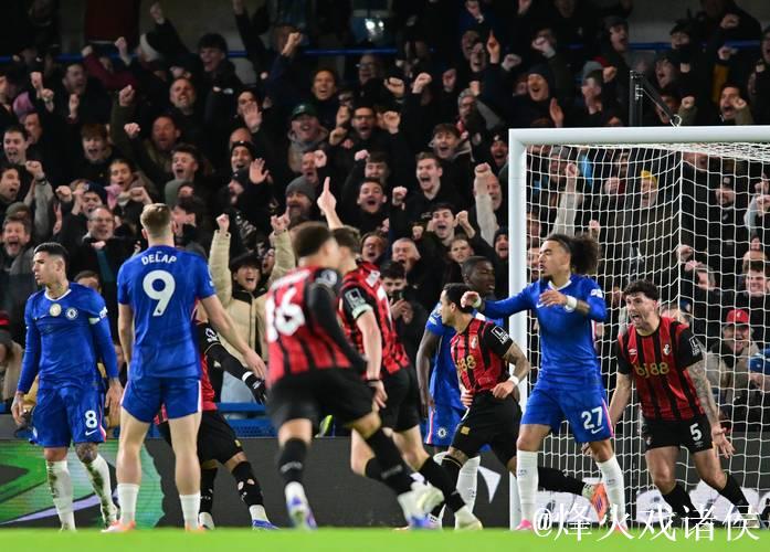 英超-帕尔默贡献进球恩佐轰出世界波 切尔西2-2战平伯恩茅斯